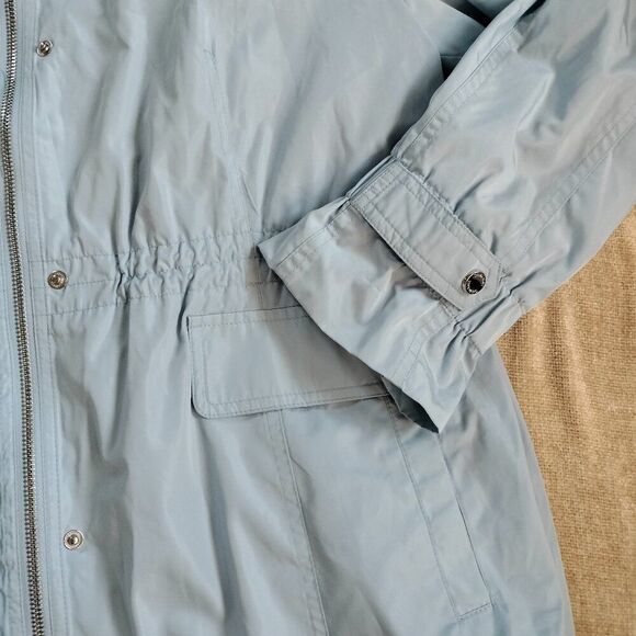 Calvin Klein Baby Blue Drawstring-Waist Utility Windbreaker Jacket Sz L - Picture 5 of 14
